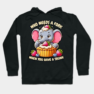 Elephant eating shortcake Hoodie